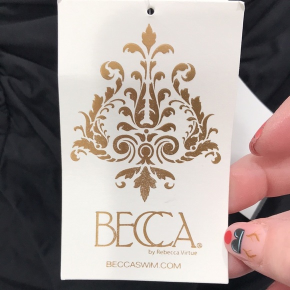 Becca Women's Black High- Waisted Ruched Bikini Bottom Size Small New - Picture 4 of 7